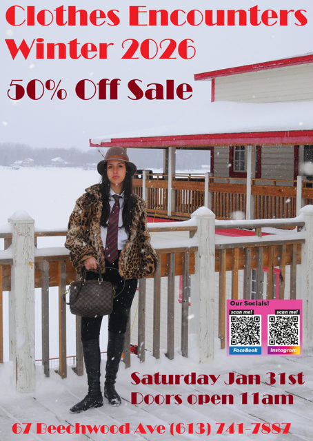 clothes encounters sale jan 2026 - english language poster